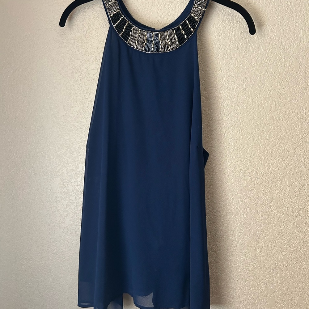 Elegant Navy Blue Women's Top